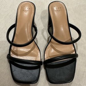 Women's Cris Wide Width Heels - A New Day™ Black 6.5W